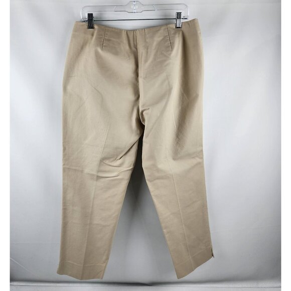 Lafayette 148 New York Pants Womens 12 Beige Side Zip Trousers - Picture 7 of 9